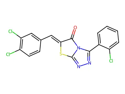 (Z)-3-(2-chlorophenyl)-6-(3,4-dichlorobenzylidene)thiazolo[2,3-c][1,2,4]triazol-5(6H)-one structure