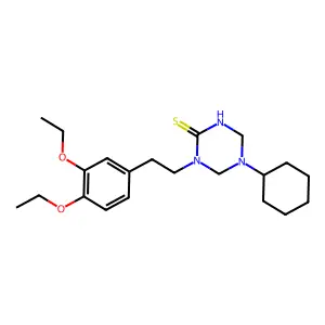 5-Cyclohexyl-1-[2-(3,4-diethoxyphenyl)ethyl]-1,3,5-triazinane-2-thione structure