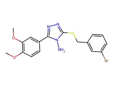 5-(3,4-Dimethoxyphenyl)-3-[(3-bromophenyl)methylthio]-1,2,4-triazole-4-ylamine structure