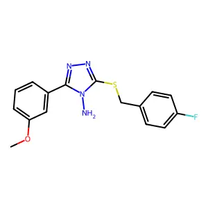 3-[(4-Fluorophenyl)methylthio]-5-(3-methoxyphenyl)-1,2,4-triazole-4-ylamine structure