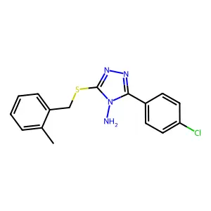 5-(4-Chlorophenyl)-3-[(2-methylphenyl)methylthio]-1,2,4-triazole-4-ylamine structure