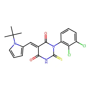 (5E)-5-[(1-tert-butyl-1H-pyrrol-2-yl)methylidene]-1-(2,3-dichlorophenyl)-2-thioxodihydropyrimidine-4,6(1H,5H)-dione structure