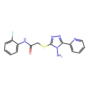 2-((4-amino-5-(pyridin-2-yl)-4H-1,2,4-triazol-3-yl)thio)-N-(2-fluorophenyl)acetamide structure