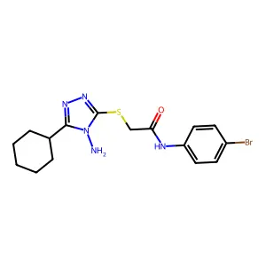 2-[(4-amino-5-cyclohexyl-4H-1,2,4-triazol-3-yl)sulfanyl]-N-(4-bromophenyl)acetamide structure