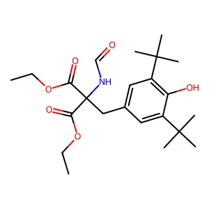Diethyl 2-[(3,5-ditert-butyl-4-hydroxyphenyl)methyl]-2-formamidopropanedioate structure