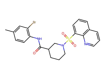 N-(2-Bromo-4-methylphenyl)-1-(quinoline-8-sulfonyl)piperidine-3-carboxamide structure