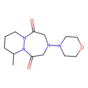7-Methyl-3-(4-morpholinyl)hexahydro-1H-pyridazino(1,2-a)(1,2,5)triazepine-1,5(2H)-dione structure
