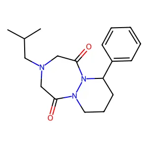 3-Isobutyl-7-phenylhexahydro-1H-pyridazino(1,2-a)(1,2,5)triazepine-1,5(2H)-dione structure