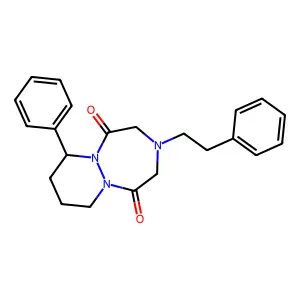 7-Phenyl-3-(2-phenylethyl)hexahydro-1H-pyridazino(1,2-a)(1,2,5)triazepine-1,5(2H)-dione structure