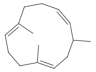 1,4,9-Trimethylcyclododeca-1,5,9-triene structure
