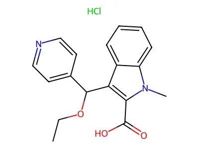 3-(Ethoxy-4-pyridinylmethyl)-1-methyl-1H-indole-2-carboxylic acid monohydrochloride structure