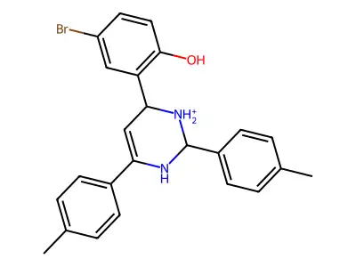 2-[2,6-Bis(4-methylphenyl)-1,2,3,4-tetrahydropyrimidin-3-ium-4-yl]-4-bromophenol structure