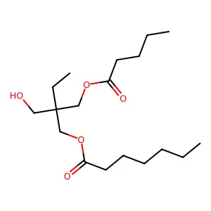 Heptanoic acid, ester with 2-ethyl-2-(hydroxymethyl)-1,3-propanediol pentanoate structure
