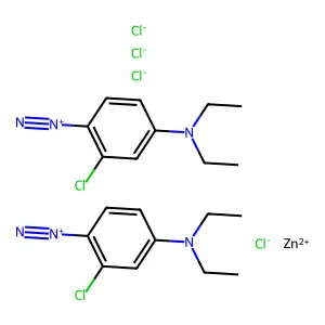 Benzenediazonium, 2-chloro-4-(diethylamino)-, (T-4)-tetrachlorozincate(2-) (2:1) structure