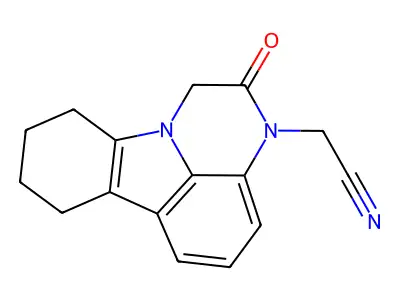 3H-Pyrazino(3,2,1-jk)carbazole-3-acetonitrile, 1,2,7,8,9,10-hexahydro-2-oxo- structure