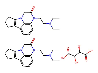 1H,7H-Cyclopenta(4,5)pyrrolo(1,2,3-de)quinoxalin-2(3H)-one, 8,9-dihydro-3-(2-(diethylamino)ethyl)-, (R-(R*,R*))-2,3-dihydroxybutanedioate (2:1), hydrate structure