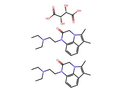 1H-Pyrrolo(1,2,3-de)quinoxalin-2(3H)-one, 1-(2-(diethylamino)ethyl)-5,6-dimethyl-, (R-(R*,R*))-2,3-dihydroxybutanedioate (2:1) structure