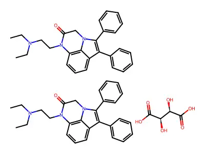 1H-Pyrrolo(1,2,3-de)quinoxalin-2(3H)-one, 1-(2-(diethylamino)ethyl)-5,6-diphenyl-, (R-(R*,R*))-2,3-dihydroxybutanedioate (2:1) structure