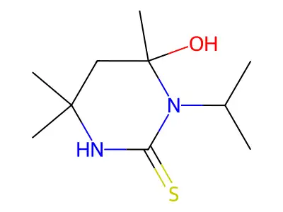 4,6,6-Trimethyl-3-(propan-2-yl)-2-sulfanyl-3,4,5,6-tetrahydropyrimidin-4-ol structure
