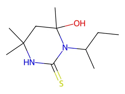 2(1H)-Pyrimidinethione, tetrahydro-3-sec-butyl-4-hydroxy-4,6,6-trimethyl- structure