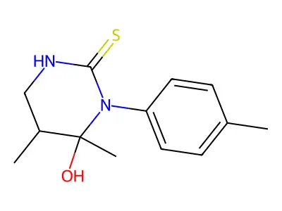 2(1H)-Pyrimidinethione, tetrahydro-4,5-dimethyl-4-hydroxy-3-p-tolyl- structure