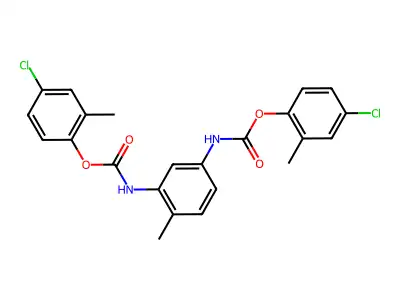 Bis(4-chloro-2-methylphenyl) N,N'-(4-methyl-1,3-phenylene)biscarbamate structure