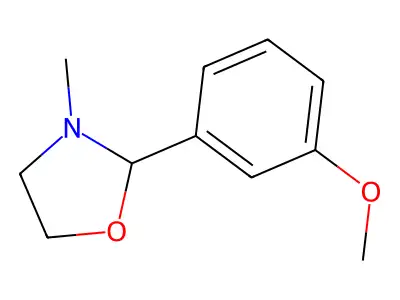 Oxazolidine, 2-(m-methoxyphenyl)-3-methyl- structure