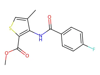 Methyl 3-[(4-fluorobenzoyl)amino]-4-methyl-2-thiophenecarboxylate structure