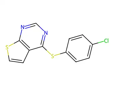 4-[(4-Chlorophenyl)thio]thieno[2,3-d]pyrimidine structure