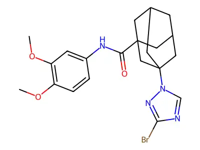 3-(3-bromo-1H-1,2,4-triazol-1-yl)-N-(3,4-dimethoxyphenyl)-1-adamantanecarboxamide structure