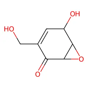 (1S,2R,6S)-2-hydroxy-4-(hydroxymethyl)-7-oxabicyclo[4.1.0]hept-3-en-5-one structure