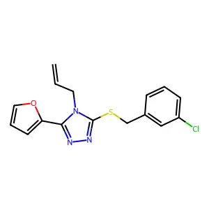 3-[(3-Chlorophenyl)methylthio]-5-(2-furyl)-4-prop-2-enyl-1,2,4-triazole structure