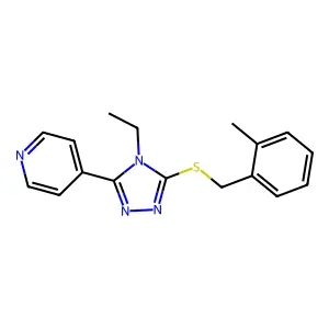 4-(4-Ethyl-5-((2-methylbenzyl)thio)-4H-1,2,4-triazol-3-YL)pyridine structure