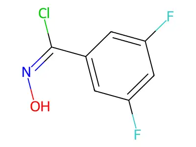 3,5-difluoro-N-hydroxybenzenecarboximidoyl chloride structure