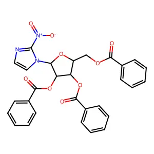 [3,4-Dibenzoyloxy-5-(2-nitroimidazol-1-yl)oxolan-2-yl]methyl benzoate structure