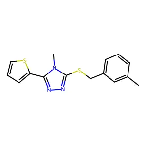 4-methyl-3-[(3-methylbenzyl)sulfanyl]-5-(thiophen-2-yl)-4H-1,2,4-triazole structure