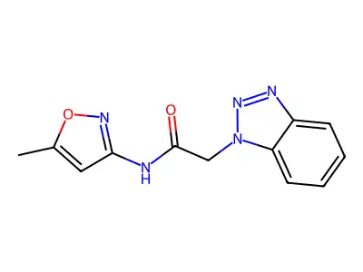 2-benzotriazolyl-N-(5-methylisoxazol-3-yl)acetamide structure