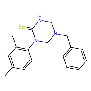 5-Benzyl-1-(2,4-dimethylphenyl)-1,3,5-triazinane-2-thione structure