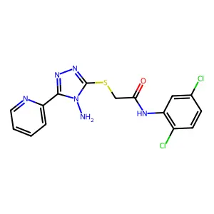 2-(4-amino-5-(2-pyridyl)(1,2,4-triazol-3-ylthio))-N-(2,5-dichlorophenyl)acetam ide structure