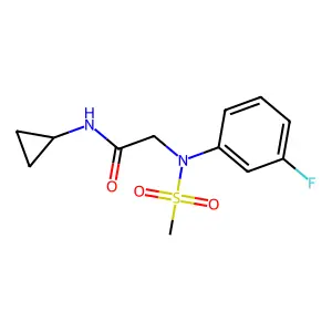 N-cyclopropyl-2-[3-fluoro(methylsulfonyl)anilino]acetamide structure