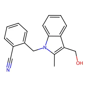 2-[[3-(Hydroxymethyl)-2-methylindol-1-yl]methyl]benzonitrile structure