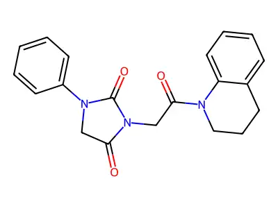 3-[2-(3,4-dihydro-2H-quinolin-1-yl)-2-oxoethyl]-1-phenylimidazolidine-2,4-dione structure
