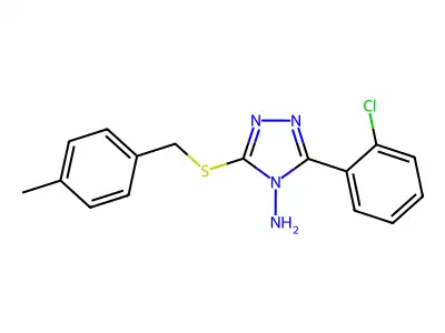 3-(2-Chlorophenyl)-5-[(4-methylphenyl)methylthio]-1,2,4-triazole-4-ylamine structure