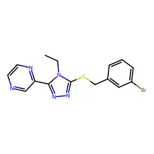 3-[(3-Bromophenyl)methylthio]-4-ethyl-5-pyrazin-2-yl-1,2,4-triazole structure