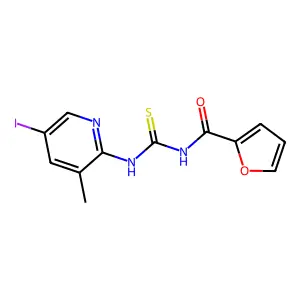 N-[(5-iodo-3-methylpyridin-2-yl)carbamothioyl]furan-2-carboxamide structure
