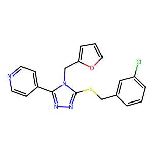 3-[(3-Chlorophenyl)methylthio]-4-(2-furylmethyl)-5-(4-pyridyl)-1,2,4-triazole structure