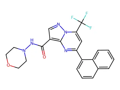 N-morpholin-4-yl-5-naphthalen-1-yl-7-(trifluoromethyl)pyrazolo[1,5-a]pyrimidine-3-carboxamide structure