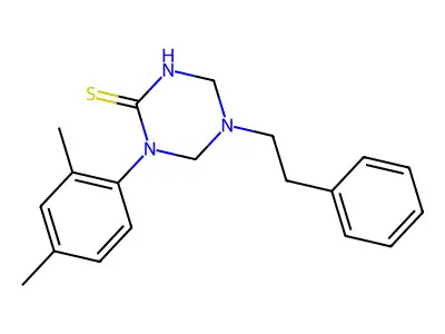 1-(2,4-Dimethylphenyl)-5-(2-phenylethyl)-1,3,5-triazinane-2-thione structure
