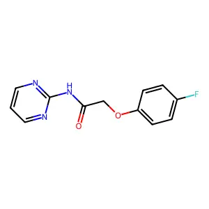 2-(4-fluorophenoxy)-N-pyrimidin-2-ylacetamide structure