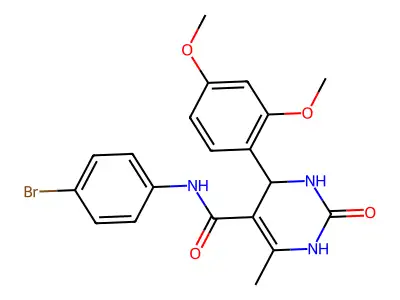 N-(4-bromophenyl)-4-(2,4-dimethoxyphenyl)-6-methyl-2-oxo-1,2,3,4-tetrahydropyrimidine-5-carboxamide structure